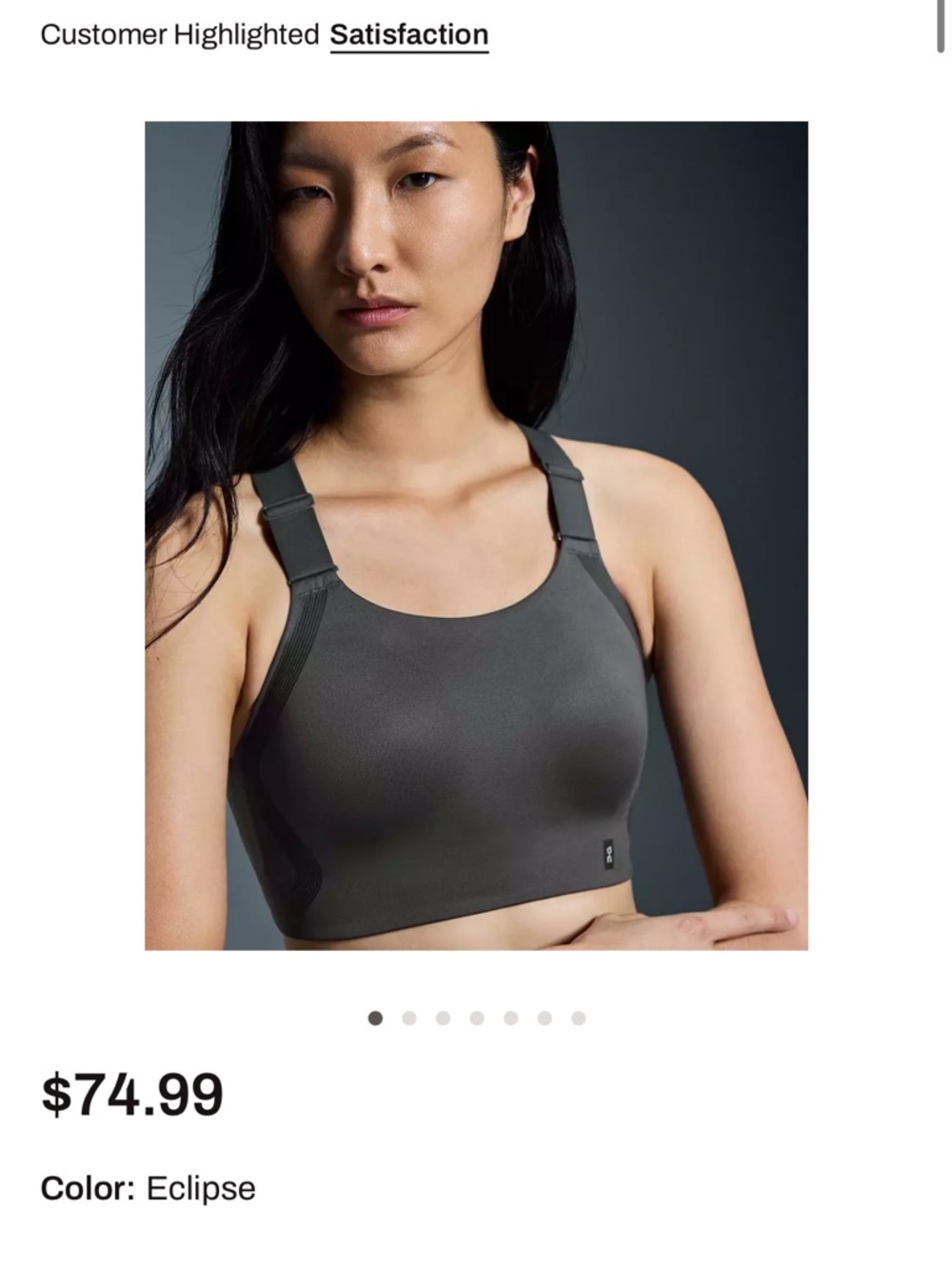 On Running Sports Bra XS Black Performance Flex Athletic Workout Like New